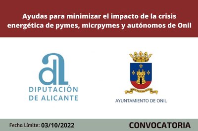 Ayudas para minimizar impacto energa en pymes y autnomos de Onil