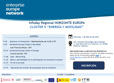 Infoday Regional HORIZONTE EUROPA - Clster 5 Energa y Movilidad