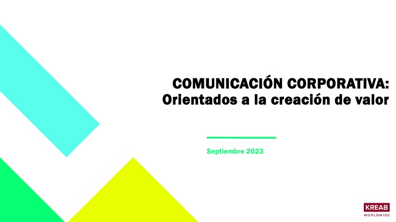 Masterclass de comunicacin Comunicacin corporativa. Orientados a la creacin de valor"