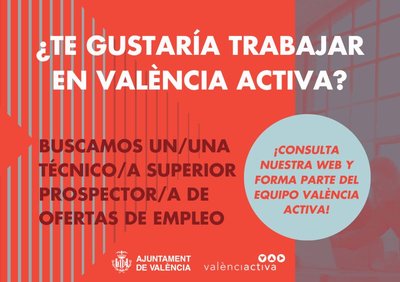 TCNICO/A SUPERIOR PROSPECTOR/A DE OFERTAS DE EMPLEO VALNCIA ACTIVA