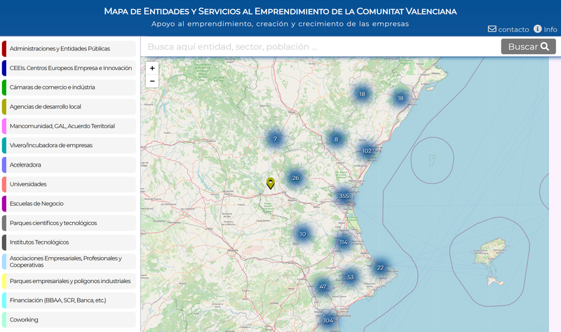 Todo lo que necesitas para emprender y desarrollar tu empresa en un mapa