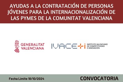 Ayudas a la contratacin de personas jvenes para la internacionalizacin de las pymes de la Comunitat Valenciana