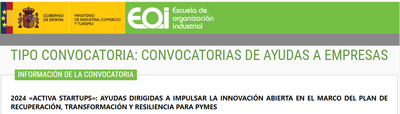 Ayudas para pymes ACTIVA STARTUPS 2024