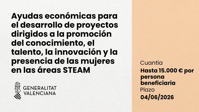 Ayudas para proyectos de promoción del conocimiento, el talento, la innovación y la presencia de las mujeres en áreas STEAM