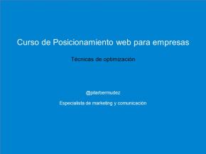 Curso de Posicionamiento web para empresas
