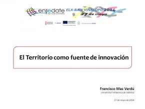 El Territorio como fuente de innovacin
