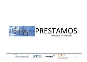 Prstamos - Financiacin de inversiones