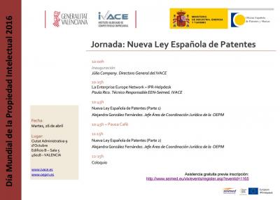 Programa de la Jornada La Nueva Ley Espaola de Patentes