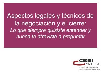 Aspectos legales y tcnicos de la negociacin y el cierre