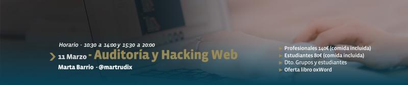 Auditoria y Hacking Web - TAES Formacion - Marta Barrio - @martrudix - 11 Marzo 2017