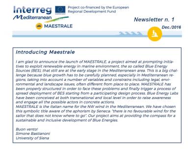 MAESTRALE Newsletter 1