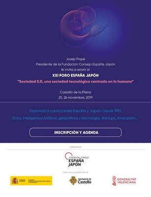 XXI Foro  Espaa-Japn 
"Sociedad 5.0, una sociedad tecnolgica centrada en lo humano".