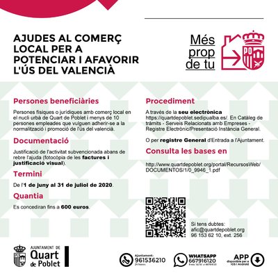 AJUDES AL COMER LOCAL PER A POTENCIAR I AFAVORIR L'S DEL VALENCI