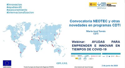 Convocatoria NEOTEC y otros programas CDTI