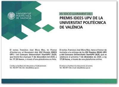 Entrega premios IDEAS UPV 2020