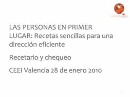 Las personas primero, para una direccin eficiente (Presentacin)