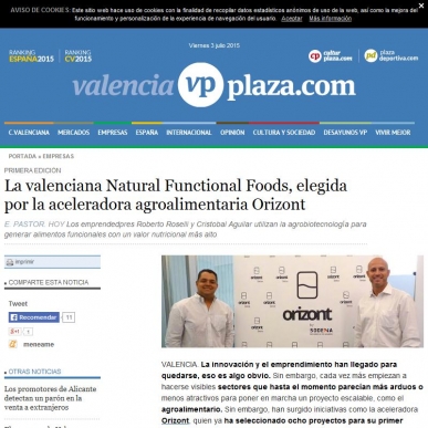 Natural Functional Foods, elegida por Orizont, la aceleradora agroalimentaria
