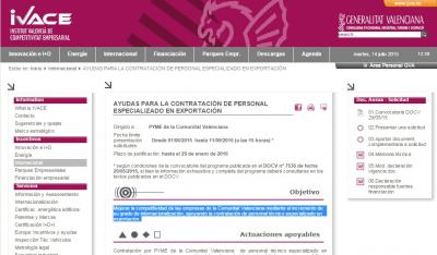 IVACE - Ayudas para la Contratacin de Personal Especializado en Exportacin