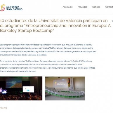 10 estudiantes de la Universitat de Valncia participan en el programa "Entrepreneurship and Innovation in Europe: A Berkeley Startup Bootcamp"