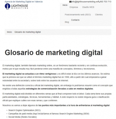 Glosario de marketing digital