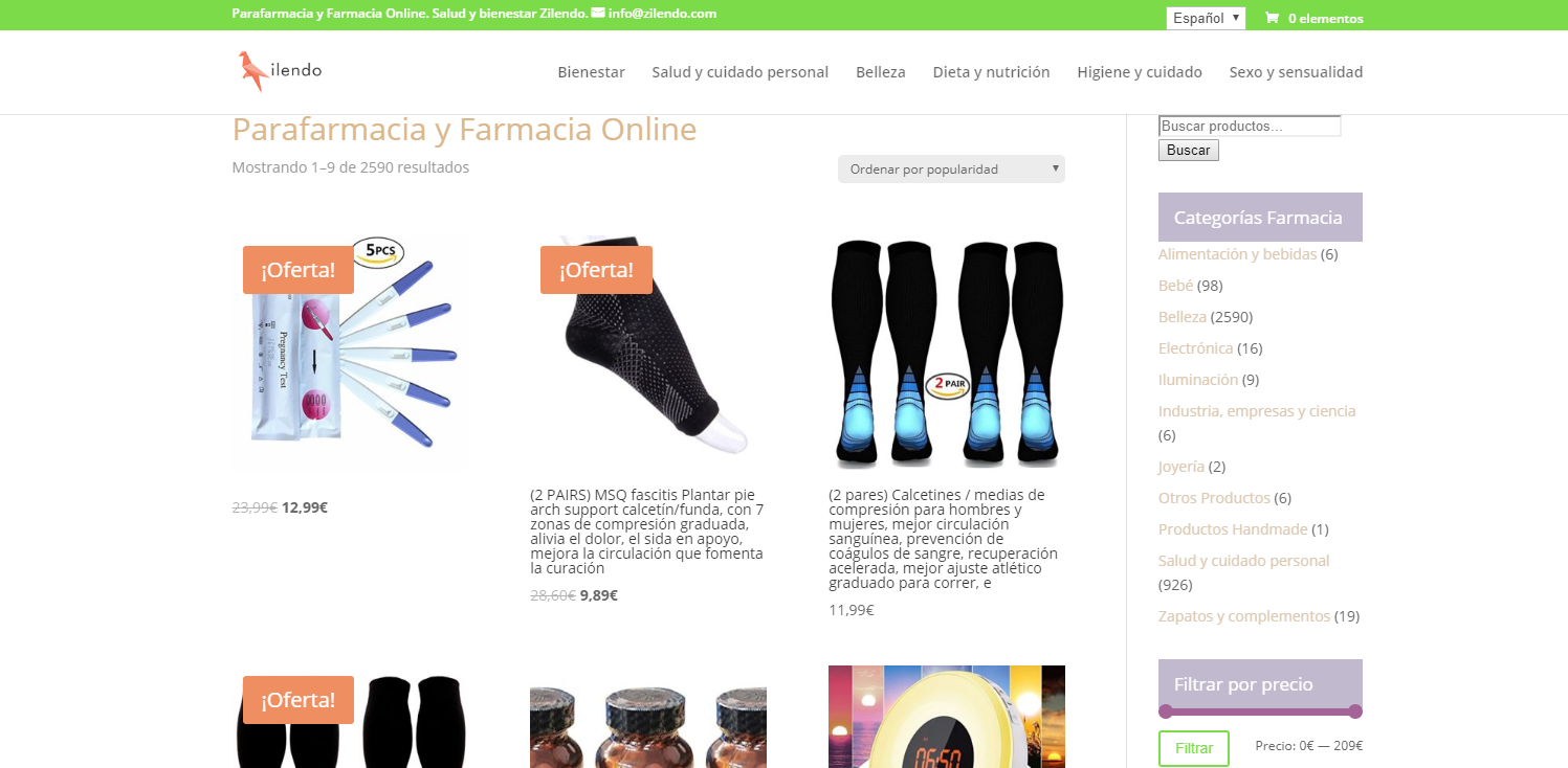 Parafarmacia y Farmacia Online Zilendo | Salud y Bienestar