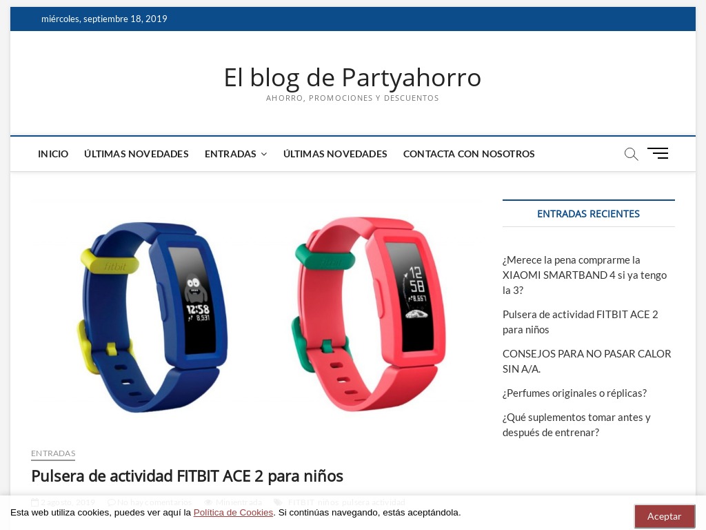 Pulsera de actividad FITBIT ACE 2 para nios -