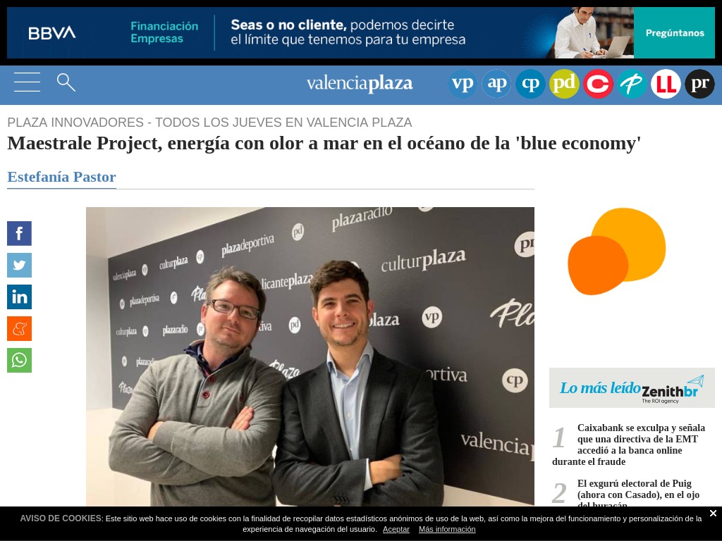 PODCAST Plaza Innovadores: Maestrale Project, energa con olor a mar en el ocano de la 'blue economy