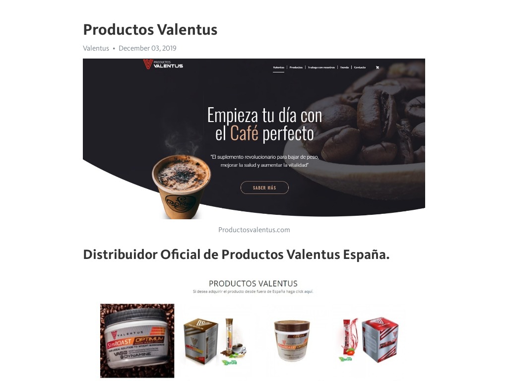 Productos Valentus en Telegraph