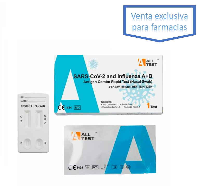 Test Dual individual Antgenos COVID y gripe A y B